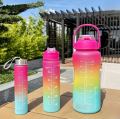 3 In 1 Colorful Sports Water Bottle Multicolor(2000ml-900ml-300ml). 