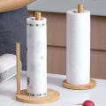 Kitchen Wooden Roll Paper Towel Holder Bathroom Tissue Vertical Stand Disposable Paper Pot Kitchen Toilet Storage Accessories. 