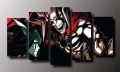 Bleach Ichigo vs Ulquiorra Canvas Wall Art– Anime Wall Decoration-5 Piece. 