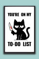 Funny Cat Wall Frame – You’re on My To-Do List | One Piece Frame. 