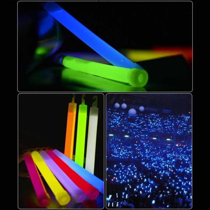 Jufang10pcs Camping Glow Sticks Waterproof 6 Inch Concert Party Light Stick with Hook Non-toxic Hiking Camping Grow in the Dark Sticks High Quality Bargain price
