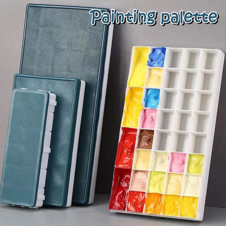 Compartments Plastic Paint Palette Paint Tray with Soft Lid Art Paint