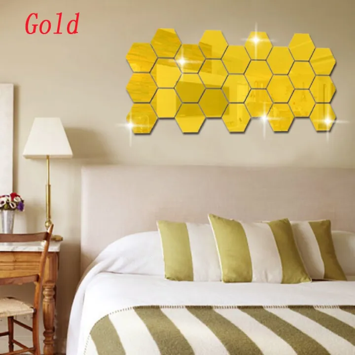 6/12Pcs%20Removable%20Art%20Safety%20Mural%20Decals%20Geometric%20Hexagon%20Mirror%20Wall%20Sticker%20Home%20Decor%20-%20Image%203