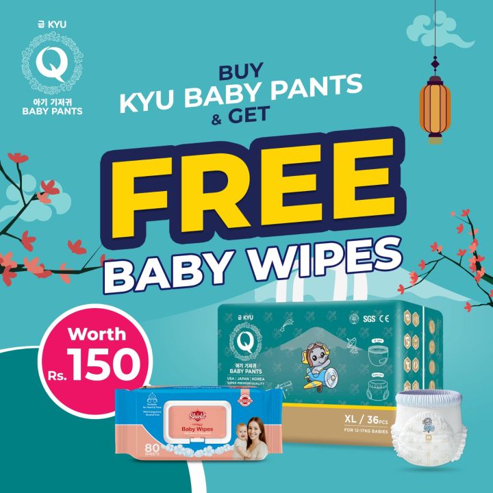 Kyu%20Super%20Premium%20Pants%20XL%2036%20pcs.%20With%20FREE%20Baby%20Wipes%20Worth%20Rs.150%20-%20Image%202