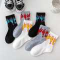 Flame Cool Soft Funny Fire Art Comfy Crew Multicolor Socks For Men - Pack Of 3 | Fashion Flame Printed Socks for Men. 