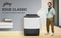 Godrej 7 Kg 5 Star Storm Force Pulsator Semi Automatic Top Load Washing Machine (WS EDGE CLS 75 5.0 PN2 GPGR, Graphite Grey, With Translucent Lid). 