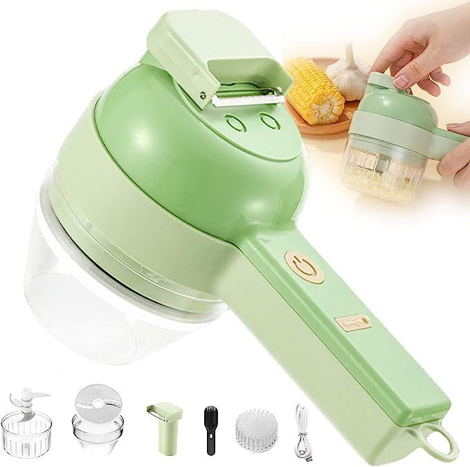 4 in 1 Portable Electric Vegetable Cutter Set,Vegetable Chopper