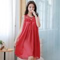 Ladies Sexy Silk Satin Night Dress Sleeveless Nighties Nightgown Plus Size Nightdress Lace Sleepwear Nightwear. 