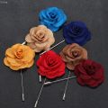 S_way Tailor Smith Soloid Color Flower Lapel Pin Casual Fashion Handmade Suit Boutonniere Stick Brooches High Quality Mens Accessories. 