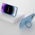 Apple iPhone 15 Pro Max Silicone Metal Stand MagSafe Cover. 