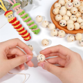 (GGBR) Cute Wooden Beads DIY Wooden Ball Toys Natural Wood. 