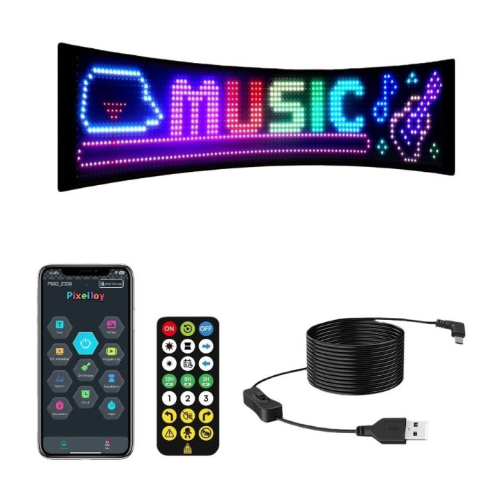 Decorative%20Programmable%20Bluetooth%20Control%20Car%20Ambient%20Light%20with%20Remote%20Control%20Flexible%20Strip%20Auto%20DIY%20Light%20Bar%20Cyberpunk%20RGB%20LED%20Car%20Scrolling%20Sign%20Car%20Display%20-%20Image%207