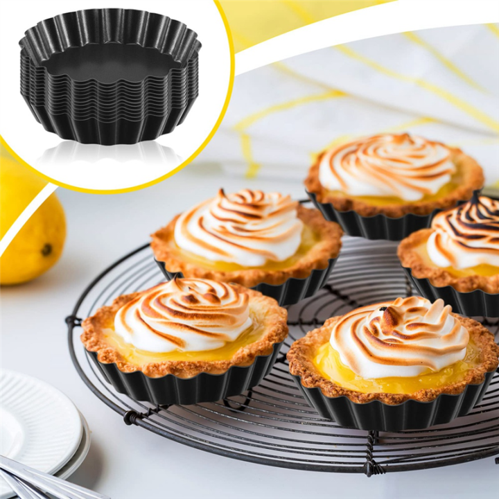 32PCS%203%20Inch%20Mini%20Tart%20Pans%20Egg%20Tart%20Mold%20with%20Removable%20Bottom%20Round%20Quiche%20Pan%20Mini%20Pie%20Pans%20Bakeware%20Mold%20-%20Image%202