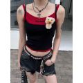 83810# Summer Hottie Thread Two Camisole Versatile Printed Double Strap Bear Pendant Beautiful Back Woman. 