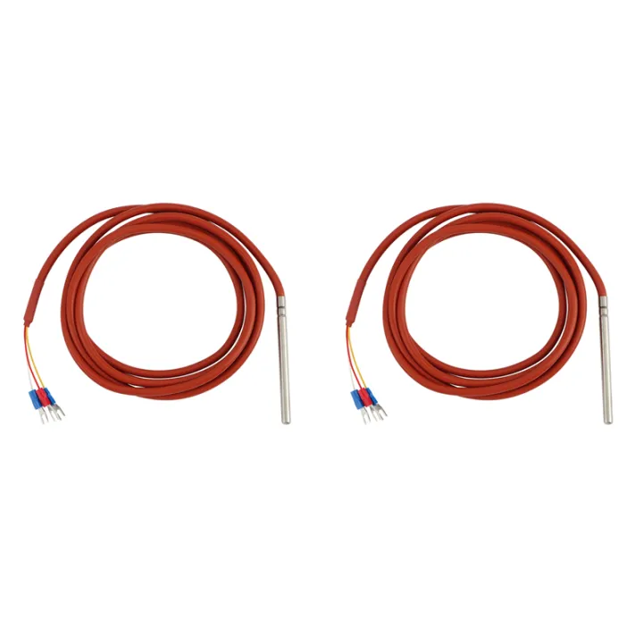 NCANRUI 2X PT100 RTD Temperature Sensor 6mmx80mm Class B 2M Silicone ...