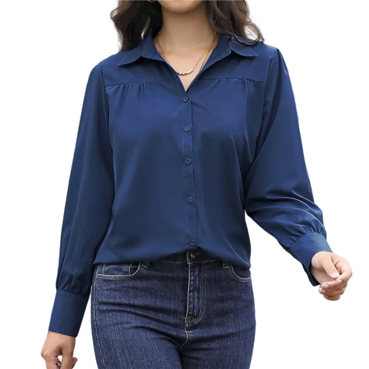 Womens%20Long%20Sleeve%20Office%20Shirt%20Tops%20Pink%20XXL%20-%20Image%202