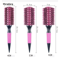 Wenefang Salon Pink Round Wooden Curling Comb Brushes Boar Bristle Mix Nylon 2025 New Round Rolling Brush Professional Hair Fluffy Stylin Supplies. 