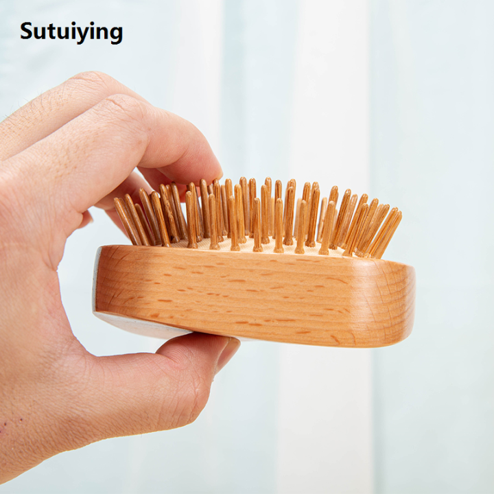 Sutuiying%201pc%20Mini%20Combs%20Bamboo%20Air%20Cushion%20Nature%20Massage%20Comb%20Anti-Static%20Bargain%20price%20Detangle%20Brush%20Air%20Cushion%20Styling%20Tools%20for%20Women%20Men%20-%20Image%204