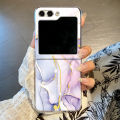 Marble Pattern Transparent Phone Case For Samsung Galaxy Z Flip 6 5 4 3 Clear Hard Folding Cover For Samsung Z Flip6 Flip5 Flip4. 