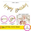 Happy Birthday Cursive Party Decoration Banner (1 Set). 