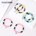 DISICHEN Portable 2Pcs/Set Gothic Spider Animal Beaded Bracelet Creative Heart Magnetic Matching Couple Bracelets For Women Men Y2K Jewelry. 