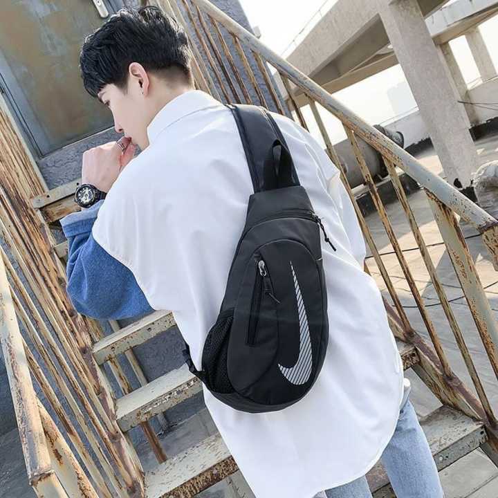 Chest Bag Right Ticked Printed Multifunctional Shoulder Sling Bag For Stylish Men - Men's Shoulder Bags |