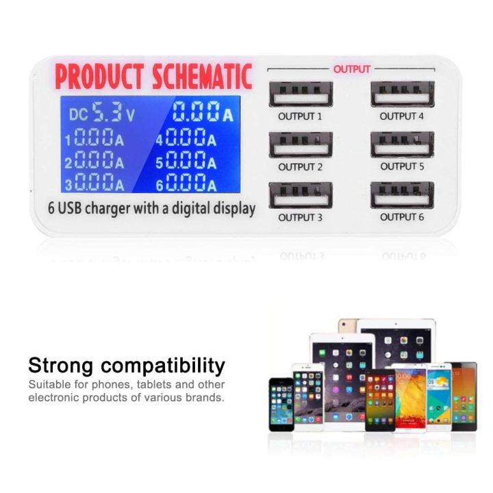 Quick%20Charge%203.0%206Port%20USB%20Fast%20Charging%20Dock,%20Strong%20Compatibility%20USB%20Charger,%20Multi%20Port%20USB%20Wall%20Charger,%20LCD%20Display%20ligent%20IC%20Auto%20Detect%20Tech%20-%20Image%202