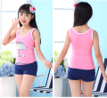 New Style Girl'S Conservative Split Type Slimming Bathing Suit Bubble Hot Spring Printed Athletic. 