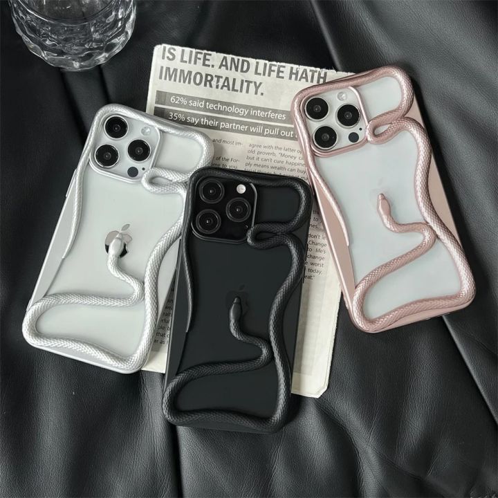 3D%20Luxury%20Snake%20Phone%20Case%20For%20iPhone%2016%20Pro%20Max%2015%2014%20Plus%2013%2012%20promax%2011%20Matte%20Plating%20Fashion%20Protective%20Cover%20Fundas%20-%20Image%203