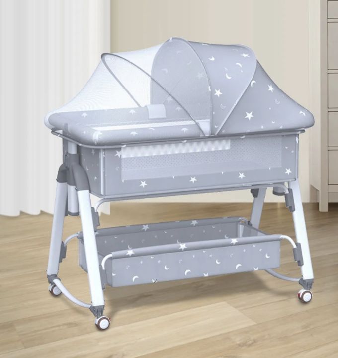 CozyKids - Multifunctional Cranks Silent Wheels Baby Crib Bed Jhula