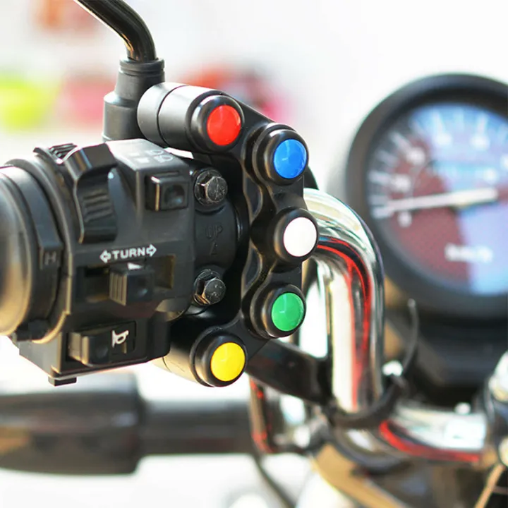 Universal 5 button Array Motorcycle Switches Race Bikes 22mm Handlebar ...