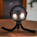 JAERBEE Pink Portable USB Rechargeable Silent Mini Fan 3 Speed Adjustable with Lighting Function for Car Seat Stroller. 