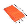 15x18 feet Orange Blue HQ Tripal / Tarpaulin / Tarp / Heavy Duty Waterproof & Durable. 