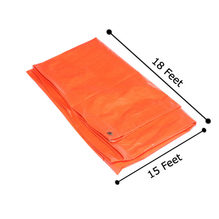 15x18 feet Orange Blue HQ Tripal / Tarpaulin / Tarp / Heavy Duty Waterproof & Durable