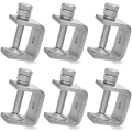6 Pcs 1 Inch Stainless Steel Small C-Clamp Heavy Duty Metal U-Clamps Mini Desk -Clamp. 