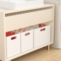 Bookshelf Right-Angle Storage Box Household Large Cabinet Sorting Box Snack Toy Plastic Box File Storage Basket A. 