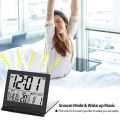 OUMERY Electronic Folding LCD Digital Alarm Clock Desktop Temperature Hygrometer Clock Weather Station Desk Table Clock Black. 