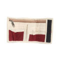 Cream/Red Rectangle Shape Hemp Material Wallet For Men. 