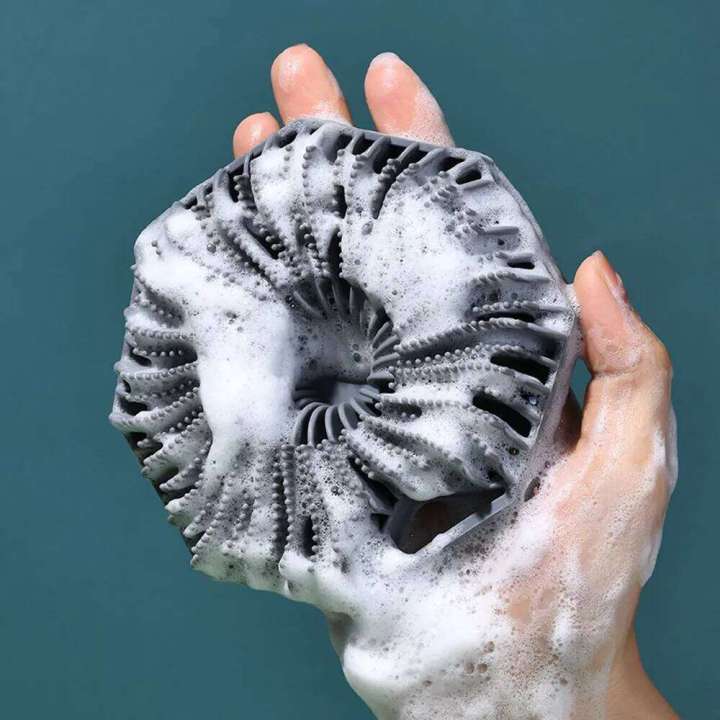 Silicone Exfoliating Body Loofah Bath Massage Shower Scrubber Spa Brush