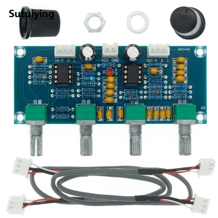 Fasizi XH-A901 NE5532 Tone Board Preamplificador Preamplificador con Ajuste de Volumen de Graves Agudos Controlador de Tono preamplificador para Placa amplificadora