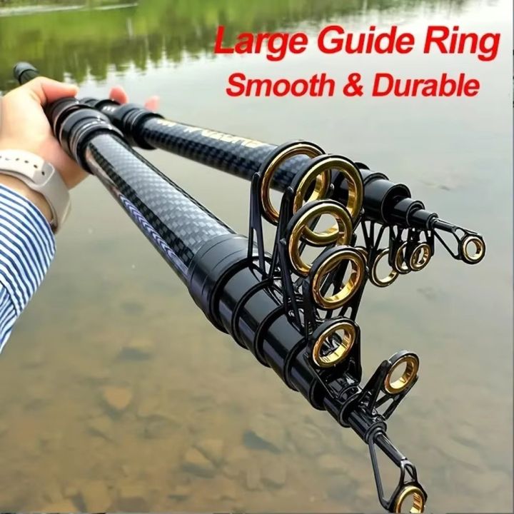 Long Rod Spinner Projection Super Hard Telescopic Fishing Rod Glass Fiber 2.1m-4.5m Carp ...