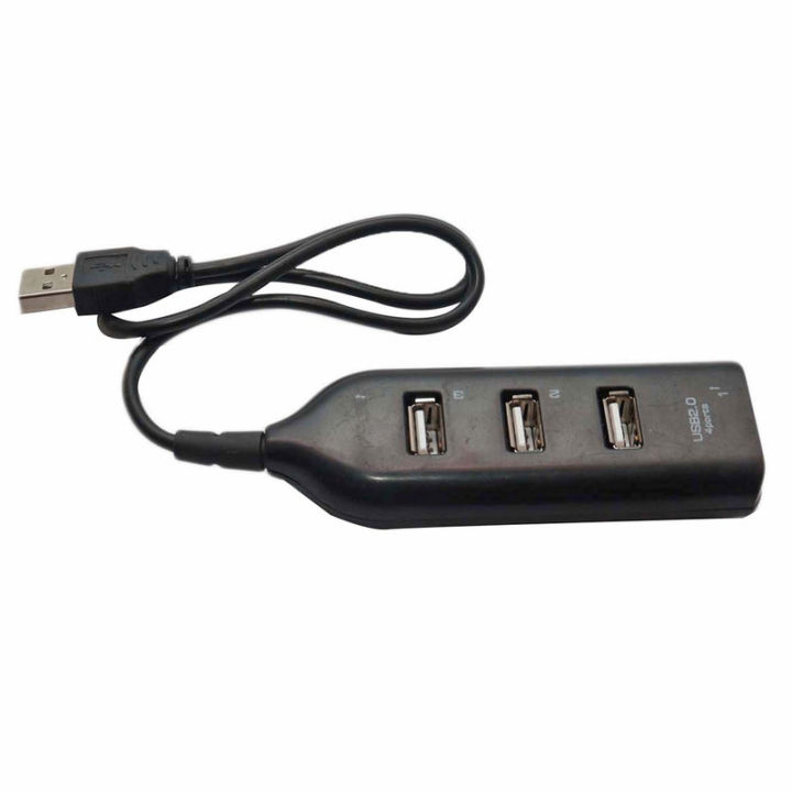 4 Port USB 2.0 Hub - Black