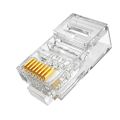 RJ45 Cat6 Pass Through Connectors Gold Plated 8P8C Ends for RJ45 Ethernet UTP Network Cable Transparent Cat6 Connectors Plug. 