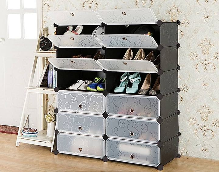 Ez 12 Cube Shoe Rack, Organizer, Bookcase, Shoes Cabinet