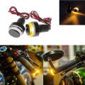 2X Motorcycle Drl/Turn Signal Led Light Blinker Indicator Handle Bar End White Blue  Colour. 