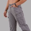 Nepster Dark Grey Solid Premium Cotton Box Zipper Cross Cargo Pant For Men - Fashion | Cargo Pants For Men | Men's Wear |. 
