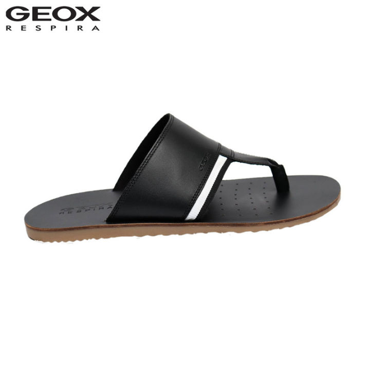 Geox Black Artie A Pure Leather Slippers For Men