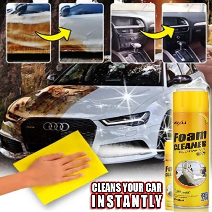MultiFunctional AXYU Foam Cleaner Spray to Clean Car & House Lemon Scent  650mL | Daraz.com.np