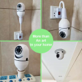 Shoppoint  WiFi Bulb CCTV Camera 4MP | 360&deg; Dual Lens PTZ Smart Security Camera with Night Vision Motion Alert Two Way Audio SD Support. 