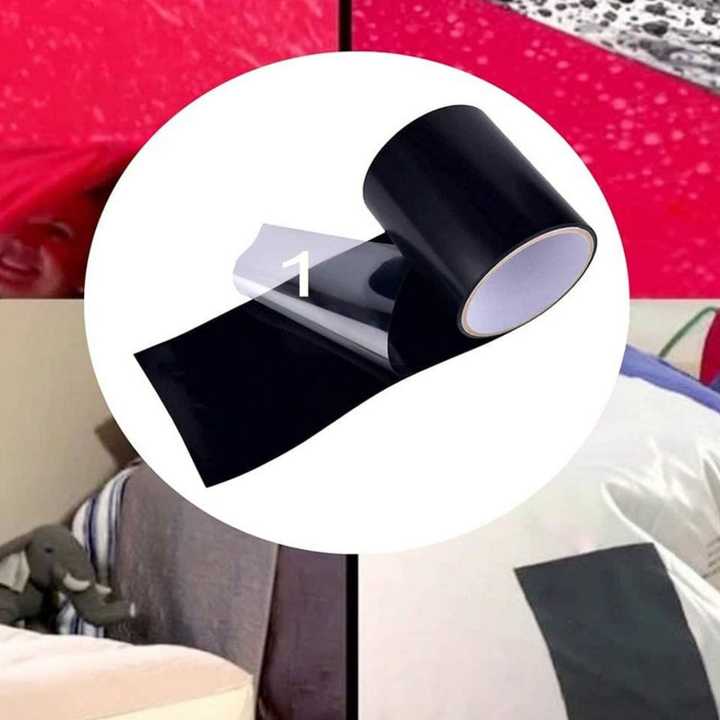 Waterproof Rubberized Tape Stop Leak Seal Sealant Repair Tape For Kitchen Sink, Toilet Tub, Water Tank, Pipe Instantly - Black